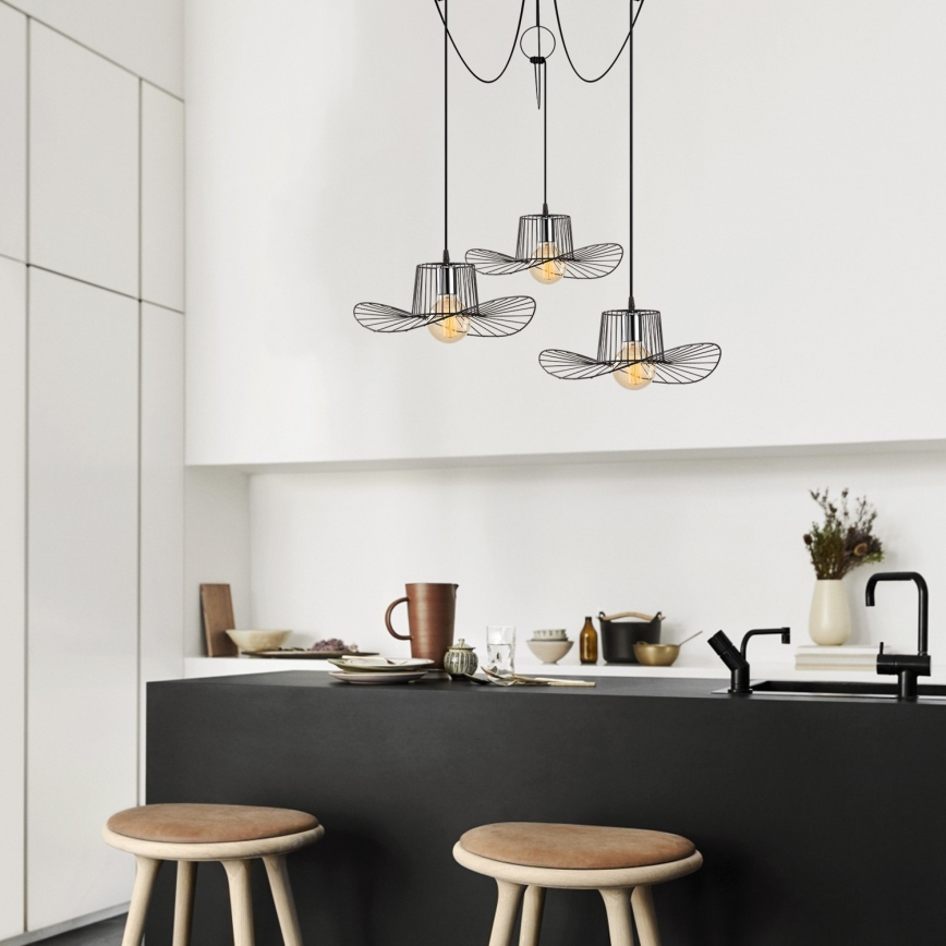 Lustra ar auklu TEL 3xE27/40W/230V zirneklis