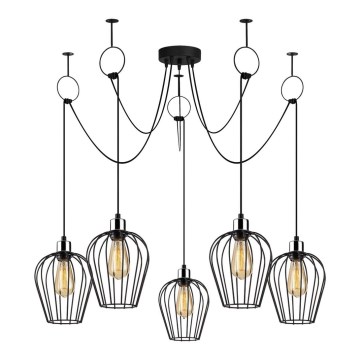 Lustra ar auklu TEL 5xE27/40W/230V zirneklis