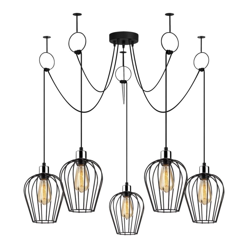 Lustra ar auklu TEL 5xE27/40W/230V zirneklis