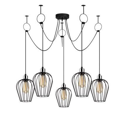 Lustra ar auklu TEL 5xE27/40W/230V zirneklis