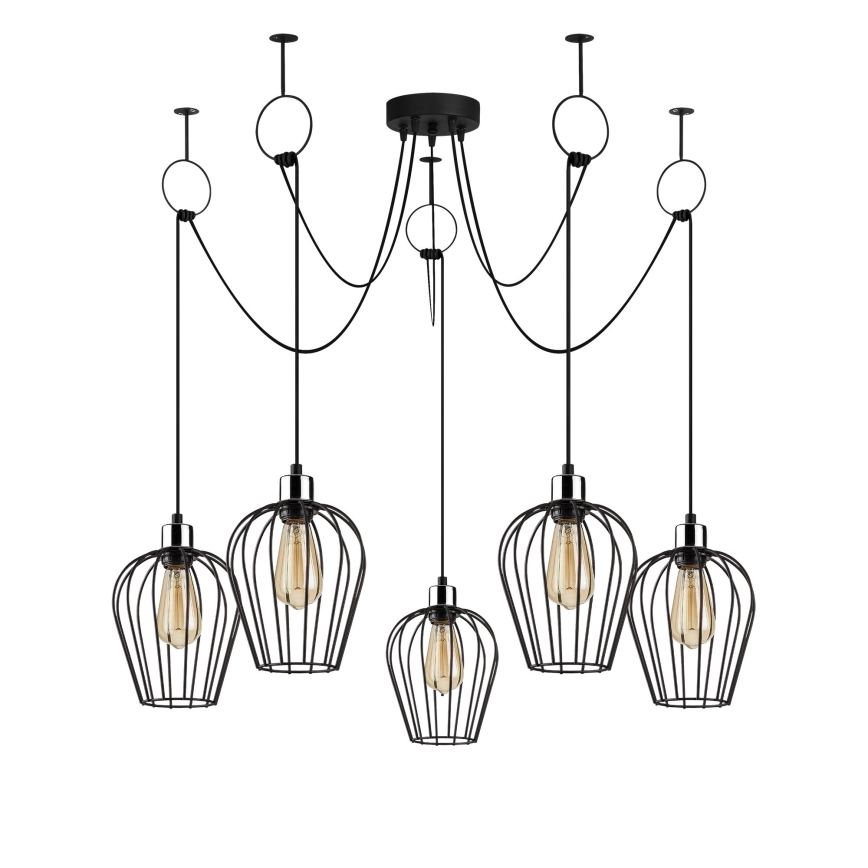 Lustra ar auklu TEL 5xE27/40W/230V zirneklis