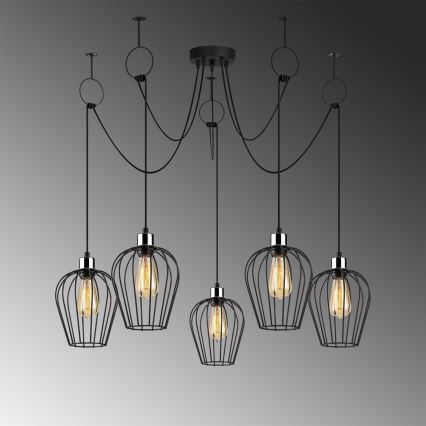 Lustra ar auklu TEL 5xE27/40W/230V zirneklis