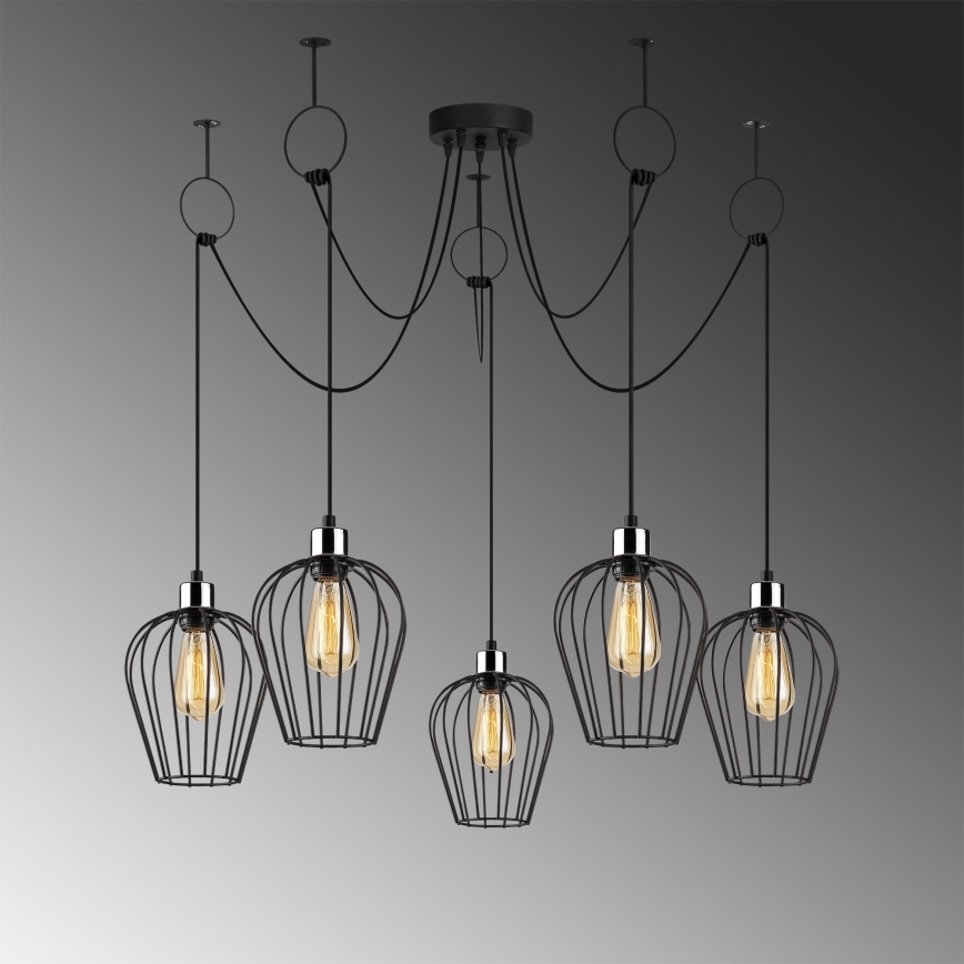 Lustra ar auklu TEL 5xE27/40W/230V zirneklis