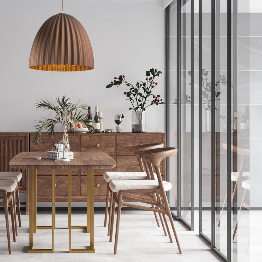 Lustra ar auklu TELMA 1xE27/60W/230V d. 50 cm brūna/zelta