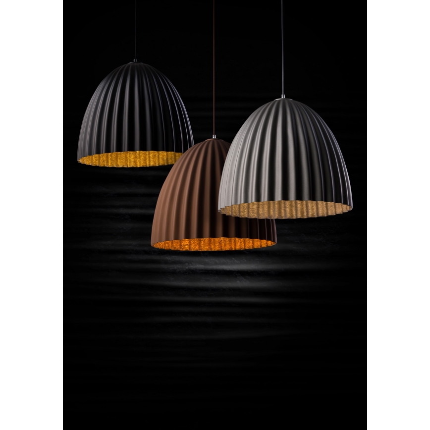 Lustra ar auklu TELMA 1xE27/60W/230V d. 50 cm brūna/zelta