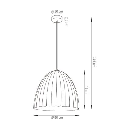 Lustra ar auklu TELMA 1xE27/60W/230V d. 50 cm brūna/zelta