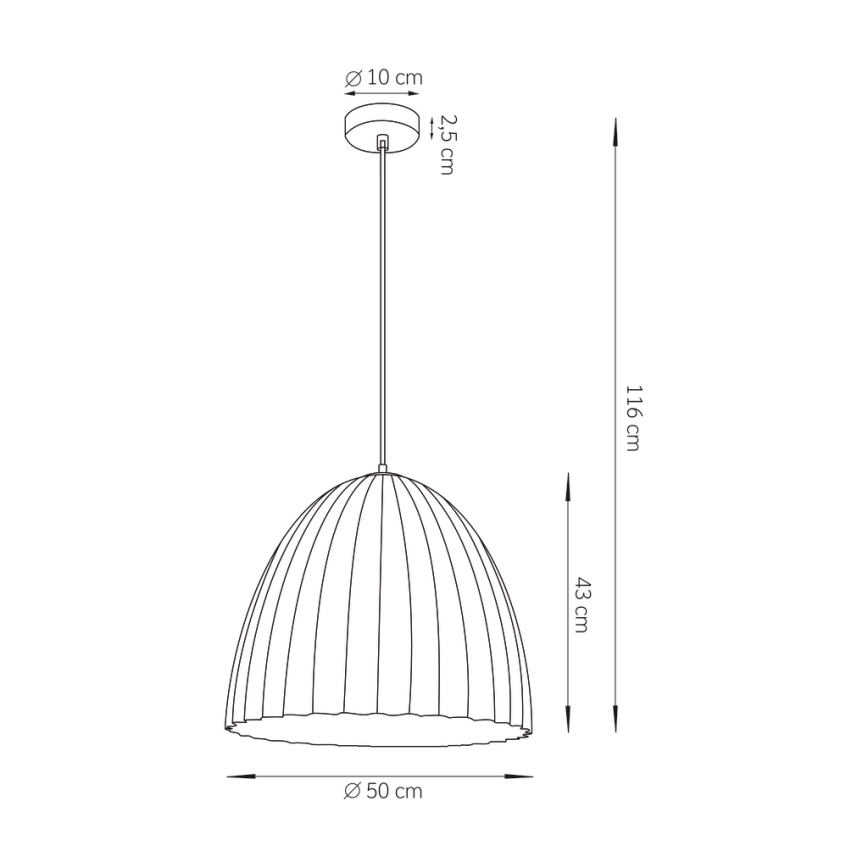Lustra ar auklu TELMA 1xE27/60W/230V d. 50 cm brūna/zelta