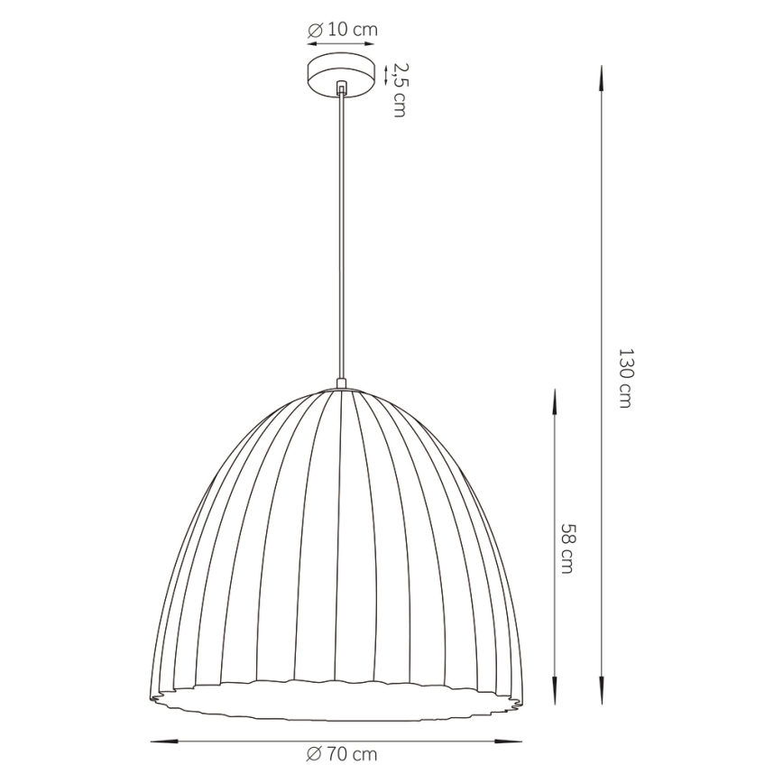 Lustra ar auklu TELMA 1xE27/60W/230V d. 70 cm brūna/zelta