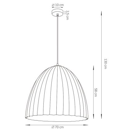 Lustra ar auklu TELMA 1xE27/60W/230V d. 70 cm melna/zelta