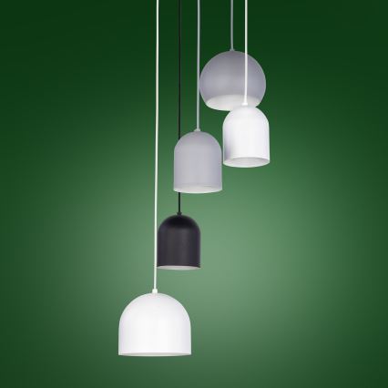 Lustra ar auklu TEMPRE 5xE27/15W/230V balta/pelēka/melna