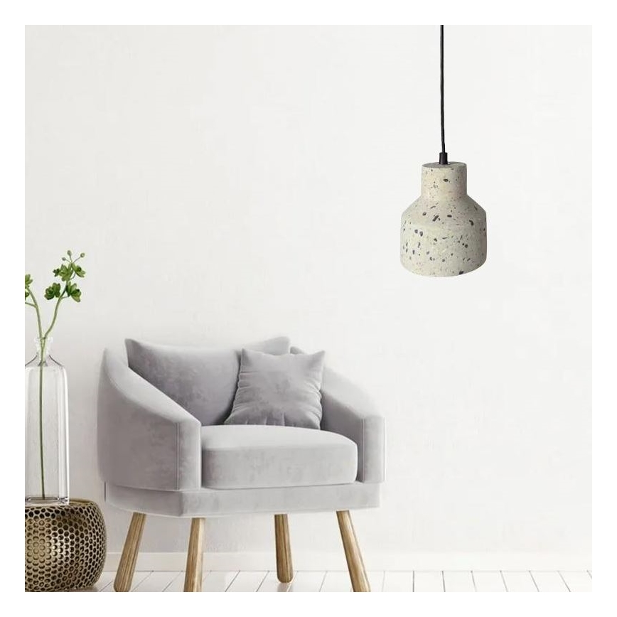 Lustra ar auklu TERRAZZO 1xE27/60W/230V d. 12 cm krēmkrāsa