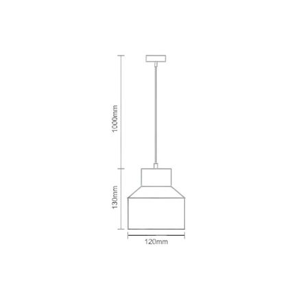 Lustra ar auklu TERRAZZO 1xE27/60W/230V d. 12 cm krēmkrāsa