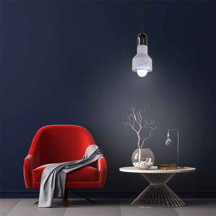 Lustra ar auklu TERRAZZO 1xE27/60W/230V d. 12 cm krēmkrāsa