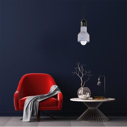 Lustra ar auklu TERRAZZO 1xE27/60W/230V d. 12 cm krēmkrāsa