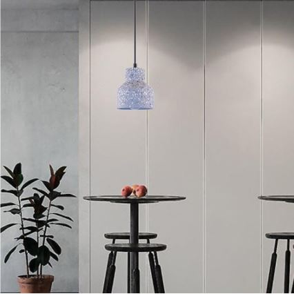 Lustra ar auklu TERRAZZO 1xE27/60W/230V d. 12 cm pelēka