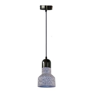 Lustra ar auklu TERRAZZO 1xE27/60W/230V d. 12 cm pelēka
