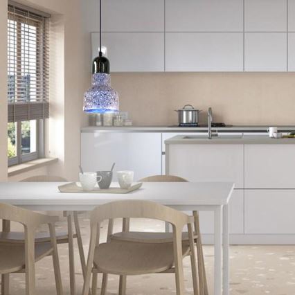 Lustra ar auklu TERRAZZO 1xE27/60W/230V d. 12 cm pelēka