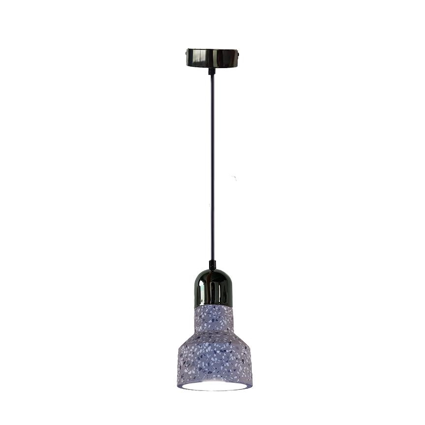 Lustra ar auklu TERRAZZO 1xE27/60W/230V d. 12 cm pelēka