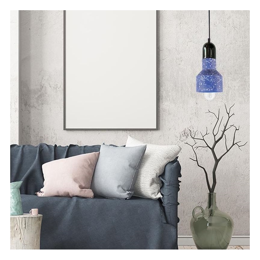 Lustra ar auklu TERRAZZO 1xE27/60W/230V d. 12 cm zila