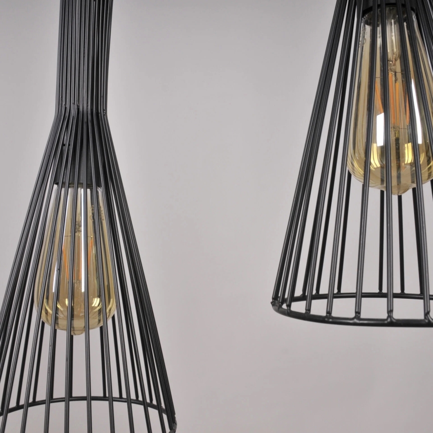 Lustra ar auklu TIANA 1xE27/20W/230V d. 15,5 cm melna