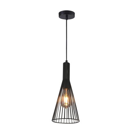 Lustra ar auklu TIANA 1xE27/20W/230V d. 15,5 cm melna