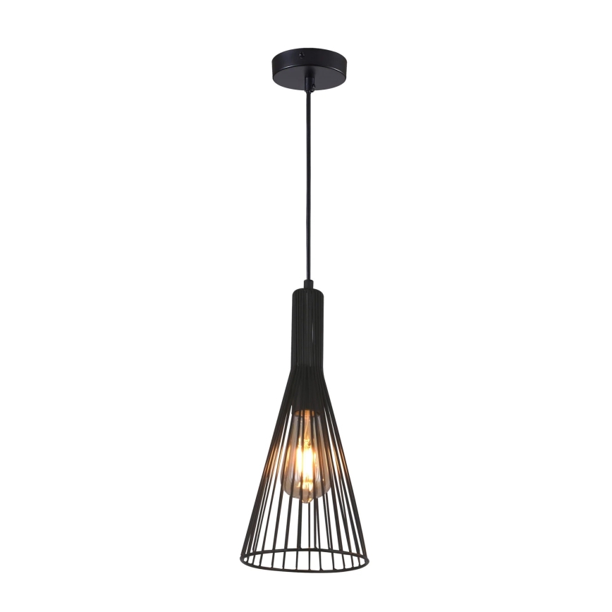 Lustra ar auklu TIANA 1xE27/20W/230V d. 15,5 cm melna