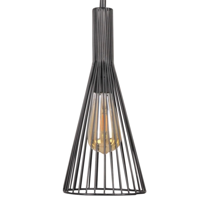 Lustra ar auklu TIANA 1xE27/20W/230V d. 15,5 cm melna