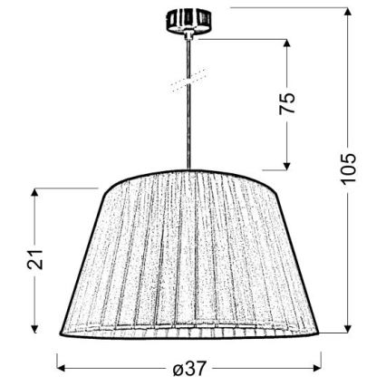 Lustra ar auklu  TIZIANO 1xE27/60W/230V pelēka