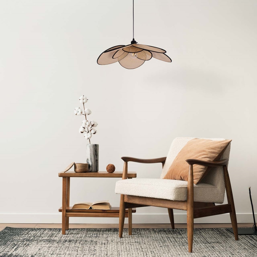 Lustra ar auklu TOBAGO 1xE27/20W/230V d. 60 cm bēša