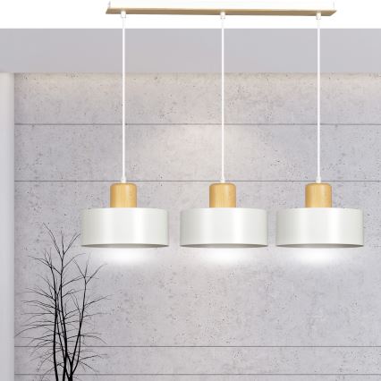 Lustra ar auklu TORIN 3xE27/15W/230V balta