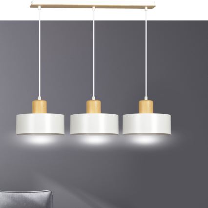 Lustra ar auklu TORIN 3xE27/15W/230V balta