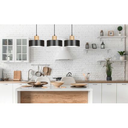 Lustra ar auklu TORIN 3xE27/15W/230V melna