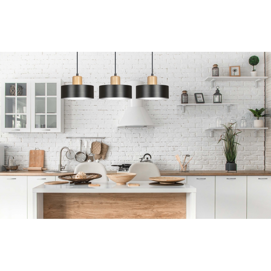 Lustra ar auklu TORIN 3xE27/15W/230V melna