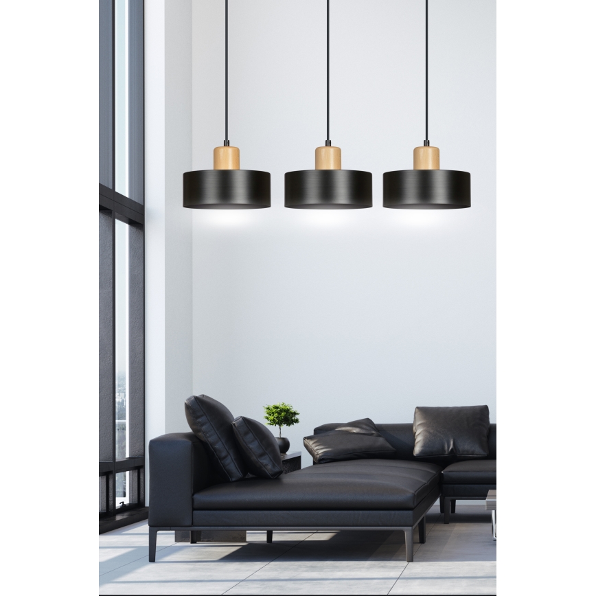 Lustra ar auklu TORIN 3xE27/15W/230V melna