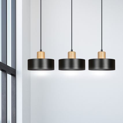 Lustra ar auklu TORIN 3xE27/15W/230V melna