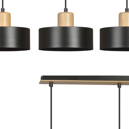 Lustra ar auklu TORIN 3xE27/15W/230V melna