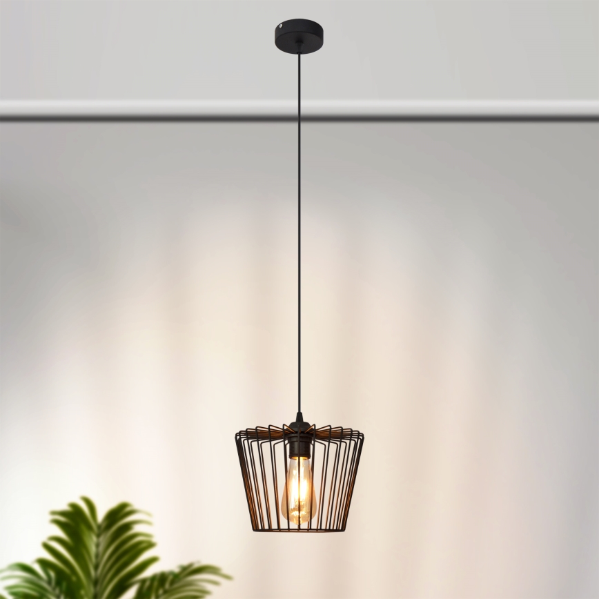 Lustra ar auklu TORRI 1xE27/15W/230V d. 23 cm melna