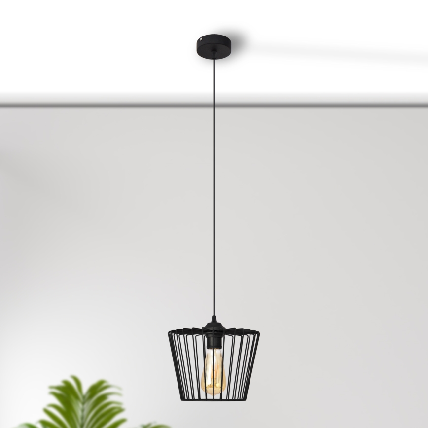 Lustra ar auklu TORRI 1xE27/15W/230V d. 23 cm melna