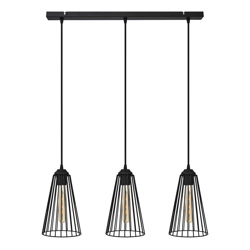 Lustra ar auklu TORRI 3xE27/15W/230V melna