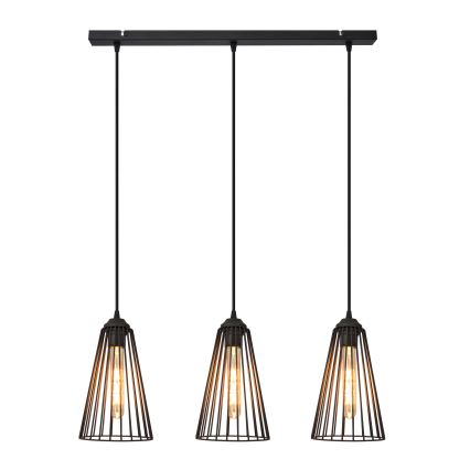 Lustra ar auklu TORRI 3xE27/15W/230V melna