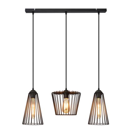 Lustra ar auklu TORRI 3xE27/15W/230V melna