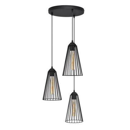 Lustra ar auklu TORRI 3xE27/15W/230V melna