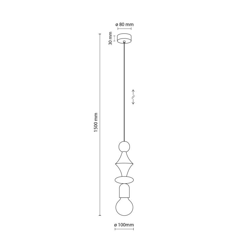 Lustra ar auklu TOWER 1xE27/15W/230V bēša