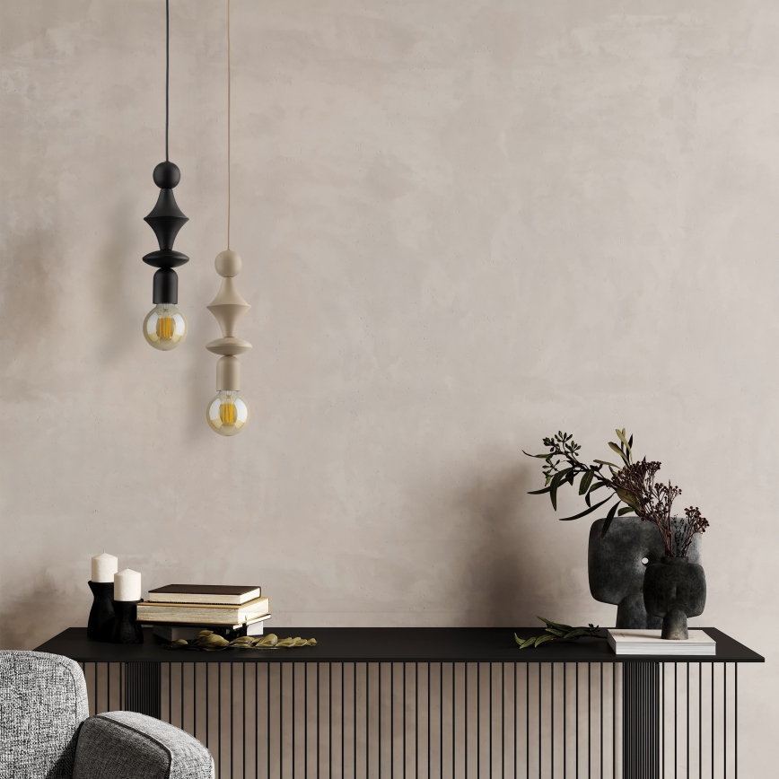 Lustra ar auklu TOWER 1xE27/15W/230V melna