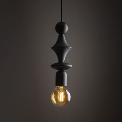 Lustra ar auklu TOWER 1xE27/15W/230V melna