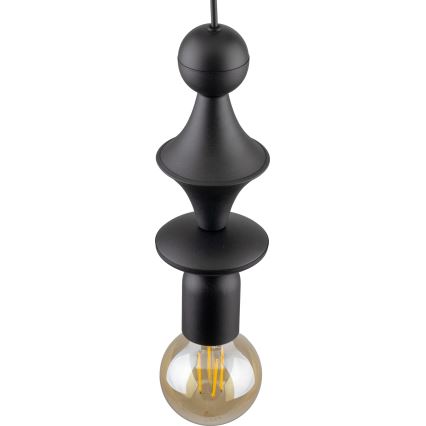 Lustra ar auklu TOWER 1xE27/15W/230V melna