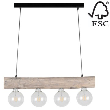Lustra ar auklu TRABO 4xE27/60W/230V priede - FSC sertifikāts