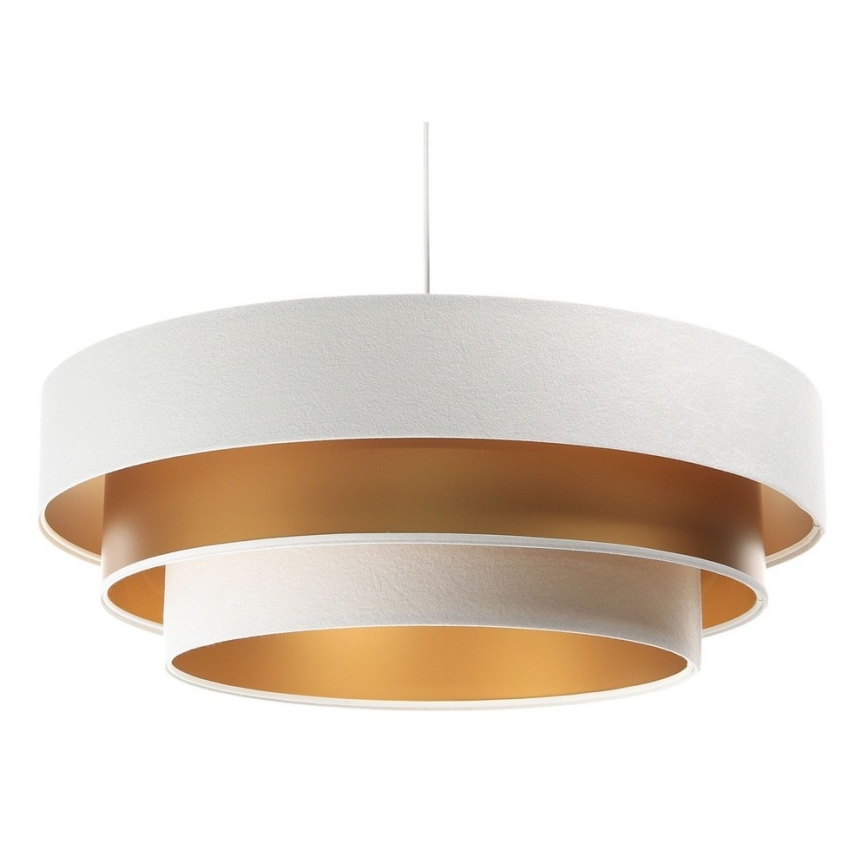 Lustra ar auklu TRINITI 1xE27/60W/230V balta/zelta