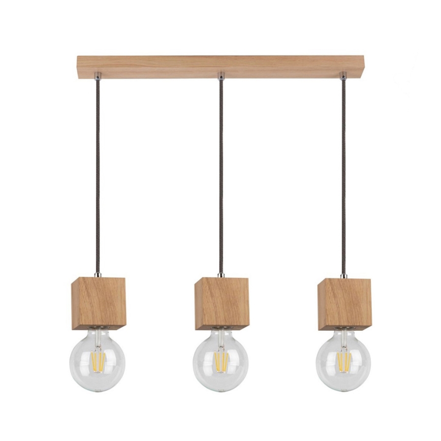 Lustra ar auklu TRONGO ROUND 3xE27/60W/230V ozols