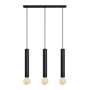 Lustra ar auklu TUBA 3xE27/15W/230V melna